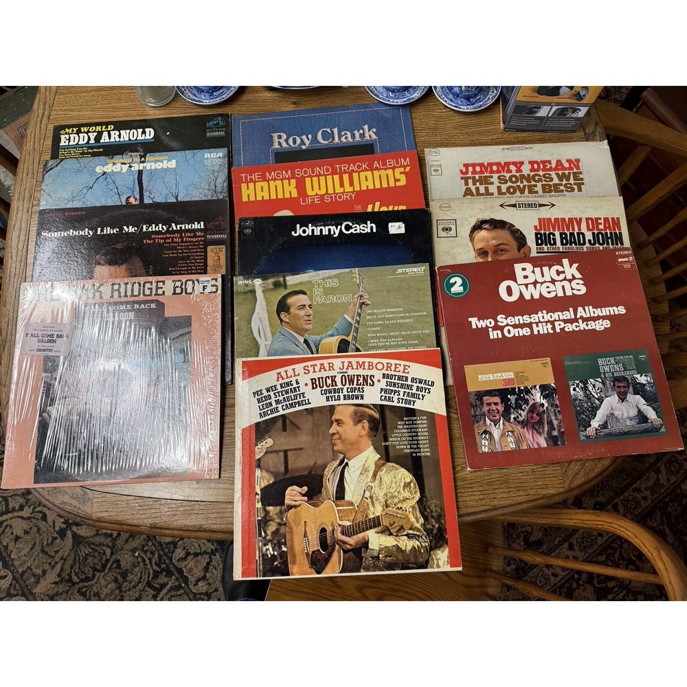 Vintage Country Music Lot Of 12 Vinyl Record Album L.Ps Various Artists